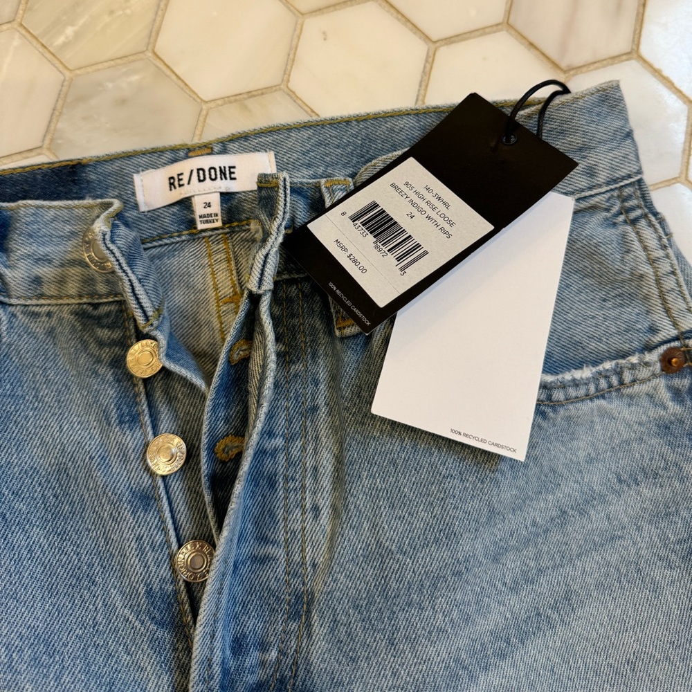 RE/DONE 90s High Rise Rigid Loose Jeans size 24 - Picture 4 of 7
